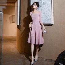 셀프 웨딩 드레스 신부 예복 칠부 소매 원피스