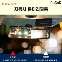 고고스 자동차 룸미러 눈부심방지 필름 쌍용 코란도 1.5 터보 C3 C5 C7, 타원형
