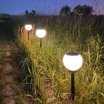 공간하우스 태양광 구슬등 보름달 정원등 문주등 야외 조명, ST받침, 30호 노란빛