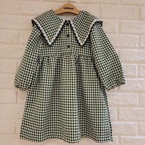 밀리밤 키즈 가을 여아 하운드 루스 자카드 원피스 MLOW22T70