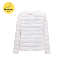 uniqlo 스타일 초경량 컴팩트 다운 재킷 투웨이 넥 라인 여성 39s 수납 가능 긴팔 패딩 재킷 s-4xl