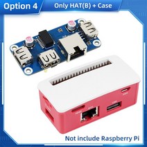 메인보드 라즈베리 파이 PoE 인터넷 USB 허브 HAT 3 x 2.0 포트 RJ45 802.3af RTL8152B 제로 W WH 1.3 호환, [04] HAT(B) and Case
