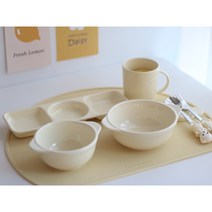 [베이비시리즈] 아기밥국세트 2P 유아식기 이유식그릇 도자기그릇, 옐로우