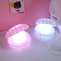 달자샵 내방 감성 분위기 인테리어 조개 무드등 원터치 화장대 조명 소품, 핑크, 1Pcs