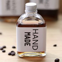 뉴마켓 납작 유리병 B 100ml 76개 (약 가로 6.7cm x 세로 3cm x 높이 12cm 마개 2.4cm)