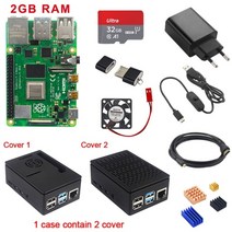 라즈베리 파이 4 8gb 4gb 2gb 키트 + 전원 어댑터 + abs 케이스 + 32g 64g 128g 카드 + 리더 + 라즈베리 파이 4 모델 b용 방열판, 협력사, 번들 32GB 32