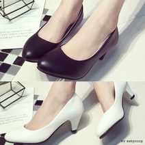 5.5cm 심플 면접룩 오피스룩 여성 펌프스힐 P802 근무화 정장구두 승무원 하객룩 호텔 깔끔한단화