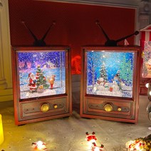 아날로그TV 워터볼오르골 빈티지디자인 무드등 앤틱 크리스마스 생일 선물 파티 감성소품, 포장O, 눈사람