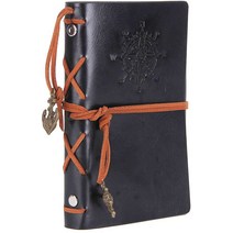 가죽 필기 저널 노트 EvZ 12.7cm(5인치) 빈티지 해상 나선형 빈 스트링 다이어리 메모장 스케치북 여행용, 01 5 inches_04 다크 블루