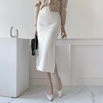 사이드 트임 따뜻 골지스커트