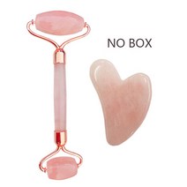 브이라인 얼굴 리프팅기기 천연 스킨 케어 도구 페이셜 마사지 롤러 구아샤 보드 더블 옥, 하트 세트 없음 상자, 협력사