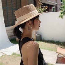 루즈루나 클래식 라인 라탄 파나마햇 여성 버킷햇 밀짚 모자