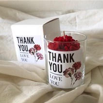 어버이날 스승의날 프리미엄 카네이션캔들, THANK YOU, 복숭아, 레드