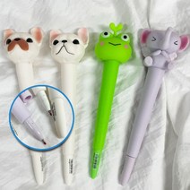 스퀴시 개구리 코끼리 볼펜 주물럭 말랑이 귀여운볼펜, 상품선택, 캐릭터랜덤