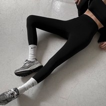 페이퍼문 골지 슬릿 레깅스 팬츠 블랙