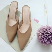 주디 국산 브이컷 스틸레토 뮬 힐 5cm 4color