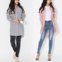 날씬 세로줄무늬 엄마 박시 남방원피스 40대 남방치마 마트 외출 30대
