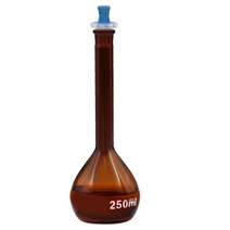 용액보관 연구실용 갈색 비이커 플라스크 눈금 실험실 중고등 유리기구 도구, 50ml