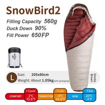 네이처하이크 Snowbird 7 2 침낭 미라 다운 초경량 4 시즌 캠핑 오리-3 겨울, 05 SnowBird2 - L