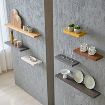휴니드아름드리 벽선반 무지주 빈티지 고재 나무 원목 다용도 수납 주방 벽걸이 선반 일자형, 베이직 투명