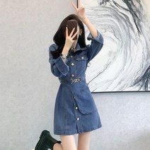 올봄엔 청 데님 원피스 미니 청스커트 캐주얼 신입생 소풍 나들이 요즘 여행 레트로 청순