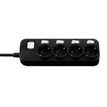 대성 플러스탭 블랙 개별통합 스위치 4구 멀티탭 16A 250V, 블랙 개별형 4구_1m