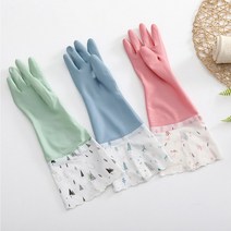 노르딕 기모 PVC 라텍스 고무장갑 3개 묶음, 색상_C 그린 3개