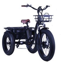 안티프래질 2022 미국 베스트 셀러 48 500w 후면 모터 지방 타이어 세발자전거화물 Ebike 전기 자전거 세 바퀴, WHITE