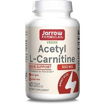 둘러바바 Jarrow Formulas 아세틸 L-카르니틴 500 mg - 뇌를 위한 항산화제 보호 에너지 생성 및 신진대사 지원 심장 심혈관 건강 120 베지 캡슐 (포장은 다를, 60 카운트(1팩), 500 밀리그램