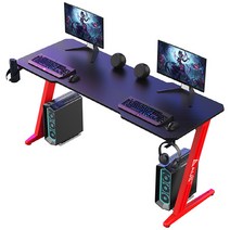 아우스 위너렉스 Z시리즈 카본 LED 게이밍책상 D시리즈 게이밍의자, 기본형(레드) 160cm