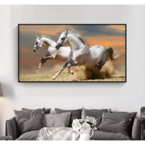 성공의 상징 백마 보석십자수 말그림 큐빅페인팅 실내 취미, 120x60cm