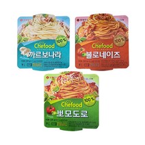 쉐푸드 스파게티 혼합3종220g(12입)/까르보나라+볼로네이즈+뽀모도로/캠핑요리, 4세트