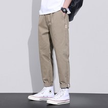 캐주얼 9부 팬츠 가을스타일 남성 와이드 루즈핏 일자통바지 건달카리스마 봄계절 롱 Z2311 P50 4993854699