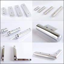 베르망 가구다리 쇼파다리 소파다리 침대다리 가구발 높이조절발 발통 철재다리 철제다리 2호, (선택06) L자 사각 스틸크롬 두면 40mm