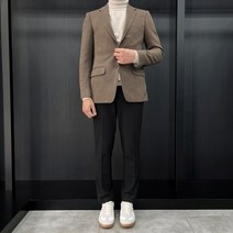 지오송지오 스벨트 너치드 셋업 수트 정장 블레이저 자켓 브라운 ZE6EJ602BR