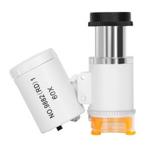 루배 lupe 휴대용 현미경 60x led 빛 uv 램프 optical loupe glass len magnifier for jewelry gem coin stamp rock, 협력사, 하얀색
