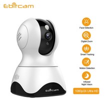 [해외] 1080p 2k 보안 무선 360 회전 wifi ip 카메라 ptz 야간 투시경 ai 자동 추적 감시 nanny baby 모니터 웹캠 실내, 1080P 카메라 32G, 협력사, EU 플러그