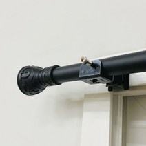 편한리빙 안뚫어고리ver1 못없이 커튼봉 세트, 블랙(1세트2개입) + 8자 커튼봉