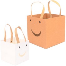 쇼핑백 종이가방 제작 종이 크라프트 미니 무지 선물용 도시락 정사각쇼핑백, 색상/사이즈, 대 - 브라운