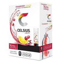 CELSIUS 언더고 파우더 스틱 팩 크랜베리 레몬 2.5온스 14팩, Cranberry Lemon