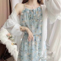 날씬해보이는 민소매 비치웨어 롱원피스 하늘하늘 여신드레스 워터파크 쉬폰 88 비치 비치원피스