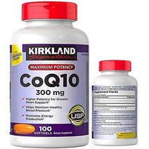 미국직구 커클랜드 시그니처 Coq10 300mg 100 소프트젤-CoQ10 및 한 (1팩)(1팩)(100개), 수량, 상세참조