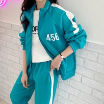 마롱패션 오징어 게임 기모 세트 여성 맨투맨 티셔츠 트레이닝