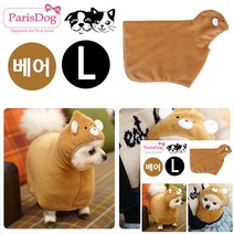 캐릭터 웜 강아지 가운 베어 L 애견의류 보온가운담요 강아지후드