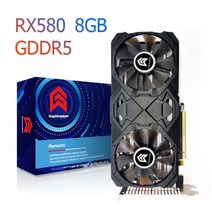 RX 580 시리즈 컴퓨터 그래픽 카드 2048SP GDDR5 비디오 카드 AMD Radeon 용 placa de, Black