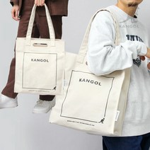 캉골 해비 캔버스 로고 화이트 토트백 숄더백 에코백