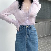 Tamina 여성 셔츠 나른하고 부드러운 스타일 이너 니트 봄 가디건 레이스 고급감 상의 여성복 스웨터 이너