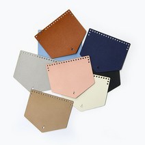 니뜨 인조가죽미니 파우치캡 재단원단 뜨개실무료도안증정 니뜨가방부자재 뜨개부자재 포켓 파우치캡 가방뚜껑 가방덮개 덮개장식, 라이트 그레이, 라운드