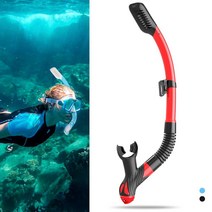 COPOZZ 수영 스노클 랩 수영 수영 수영 트레이닝 스노클링 다이빙 센터 마운트 편안한 실리콘 마우스피스 단방향 퍼지 밸브 수영장 및 오픈 워터에서 쉽게 호흡할 수 있습니다, 4900 Dry Snorkel-Red