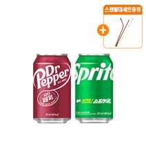 닥터페퍼 355ml 6캔 + 스프라이트 355ml 6캔 고급스텐빨대사은품 탄산음료 12캔세트, 닥터페퍼6캔+스프라이트6캔(스텐빨대3P세트)